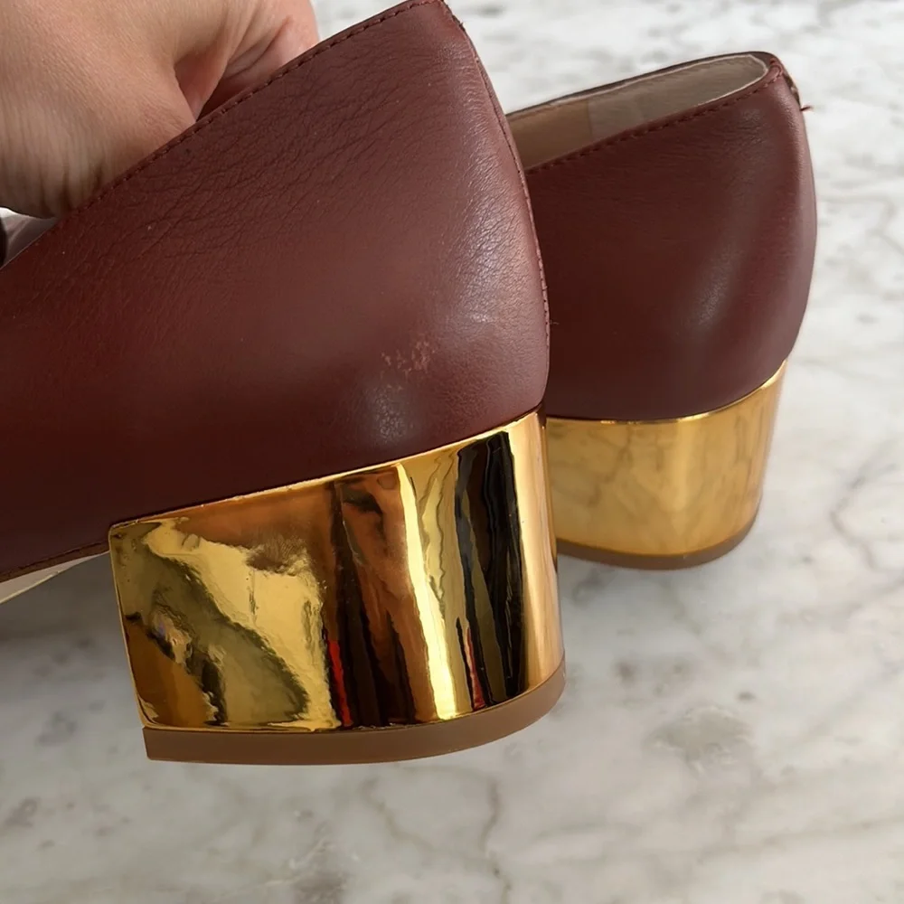 Louise et Cie maroon snake skin leather loafer 11 - Picture 4 of 9